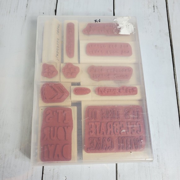 Stampin Up "PARTY WITH CAKE" Clear Mount Stamp Set & Party Pop-Up Thinlits Dies - Picture 2 of 6